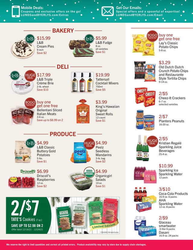 Lunds & Byerlys Ad from 12/16/2021
