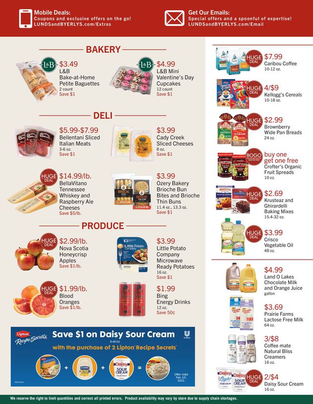 Lunds & Byerlys Ad from 02/03/2022