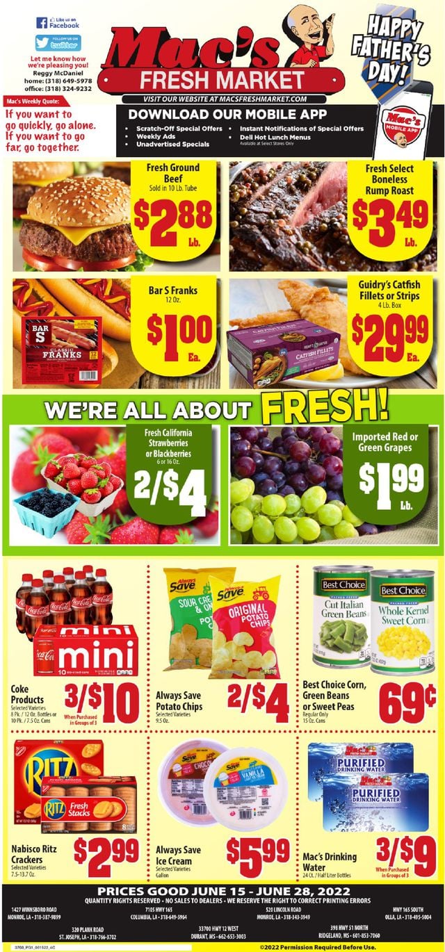 Mac's Freshmarket Ad from 06/15/2022