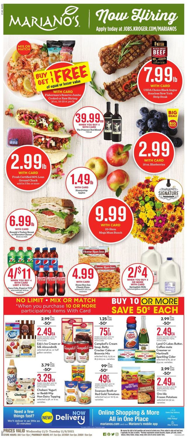 Mariano’s Ad from 11/03/2021