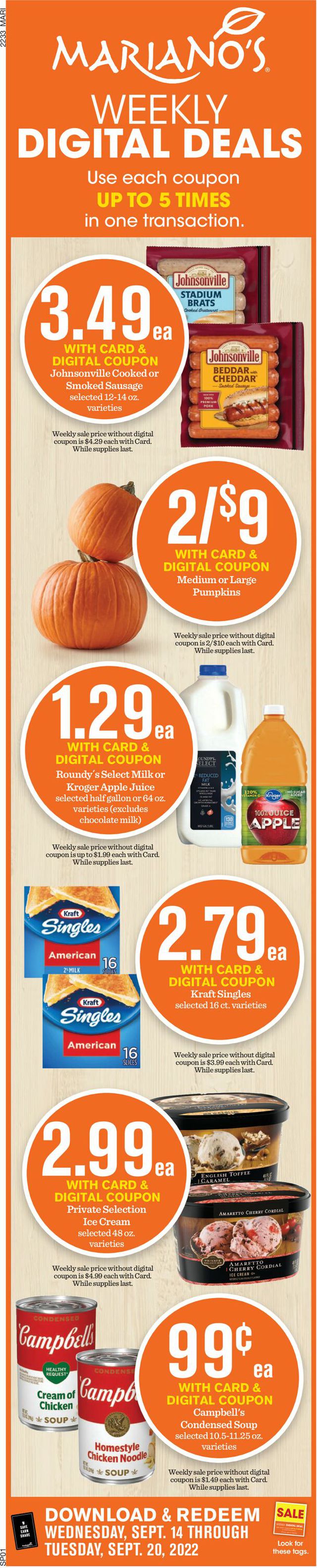 Mariano’s Ad from 09/14/2022