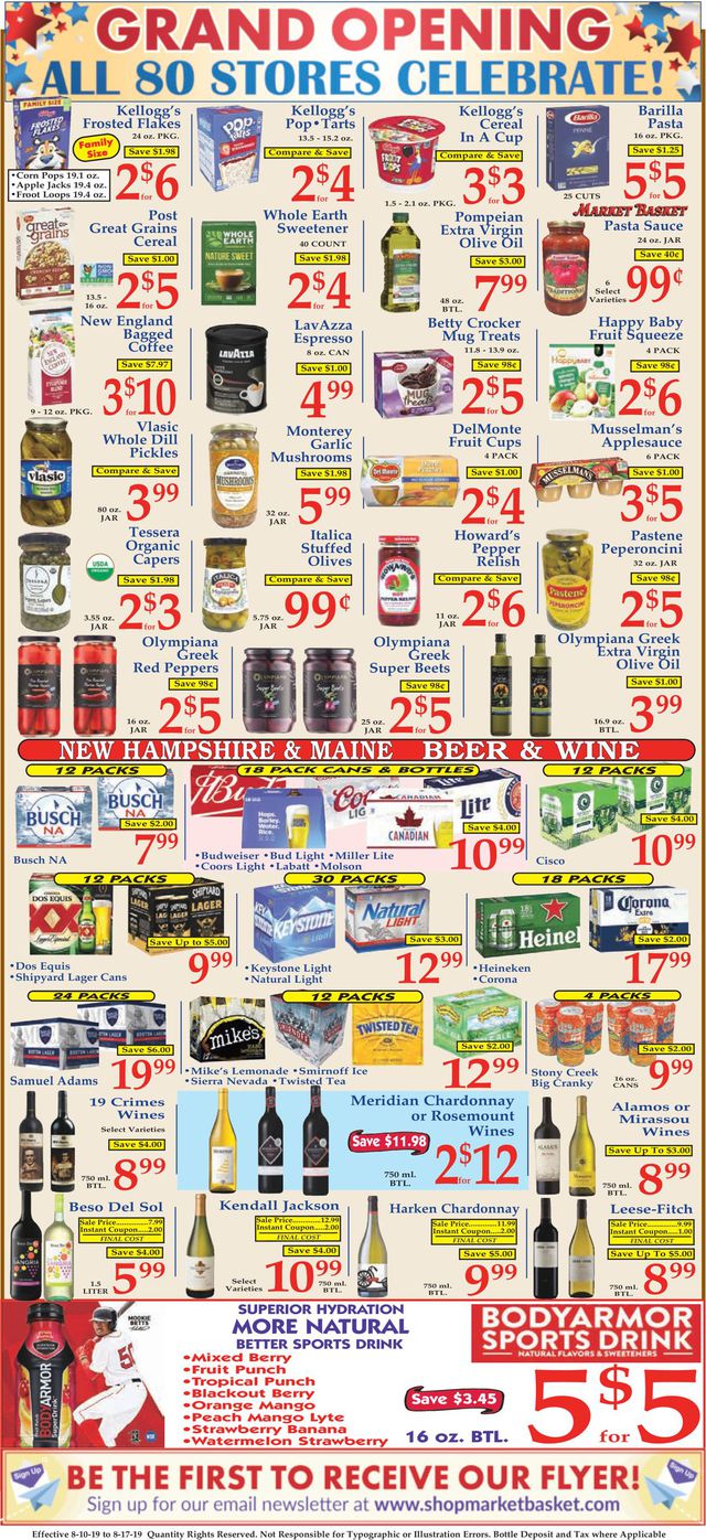 Market Basket Ad from 08/10/2019