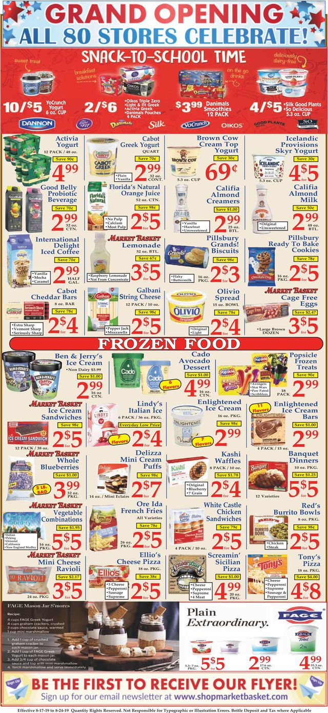 Market Basket Ad from 08/17/2019