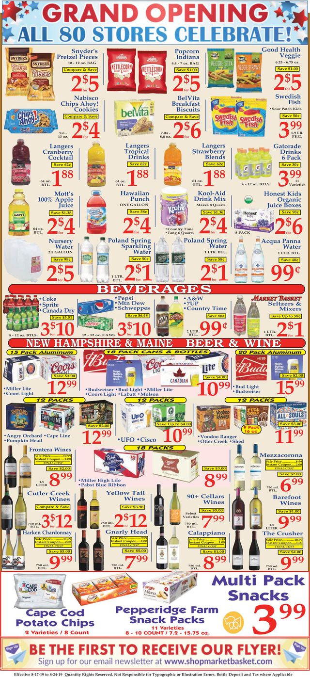 Market Basket Ad from 08/17/2019