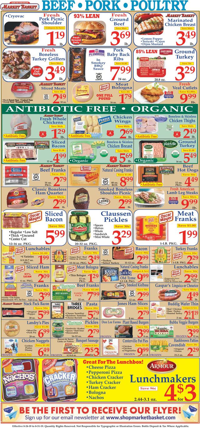 Market Basket Ad from 08/24/2019