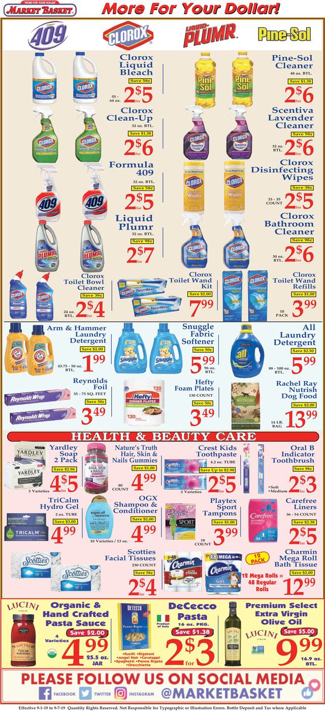 Market Basket Ad from 09/01/2019