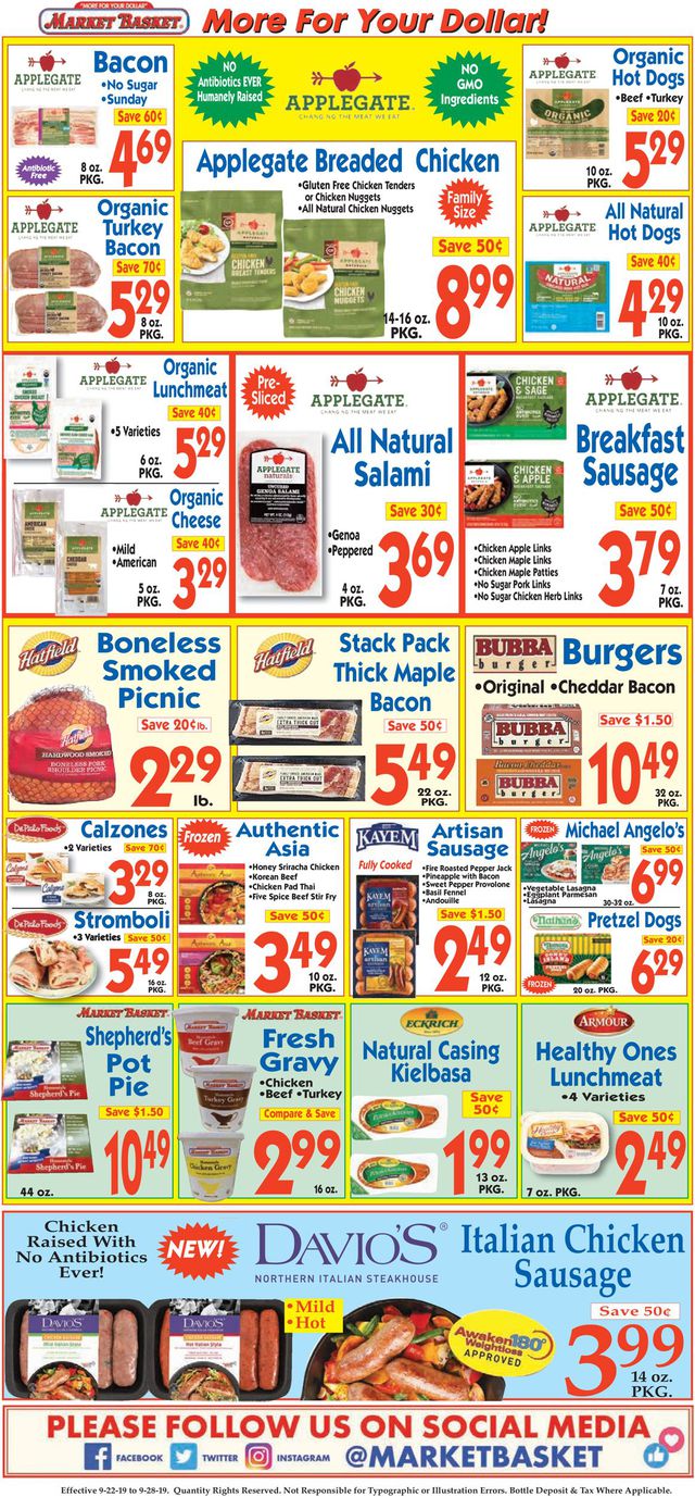 Market Basket Ad from 09/22/2019