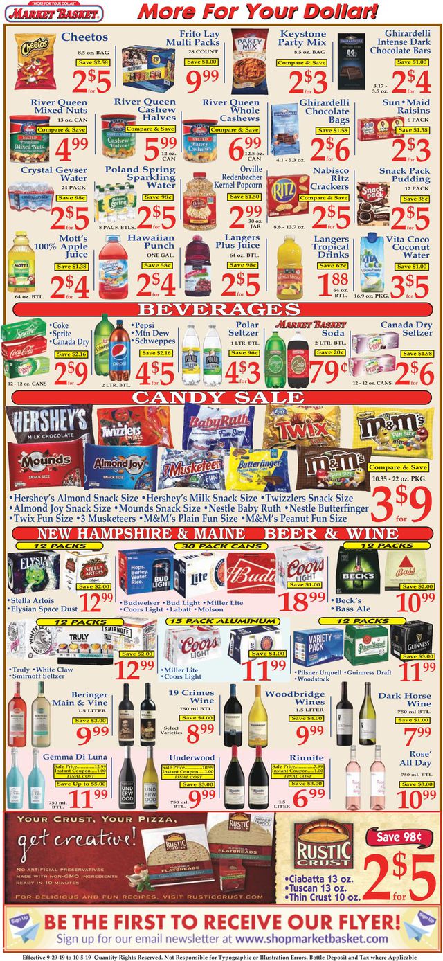 Market Basket Ad from 09/29/2019