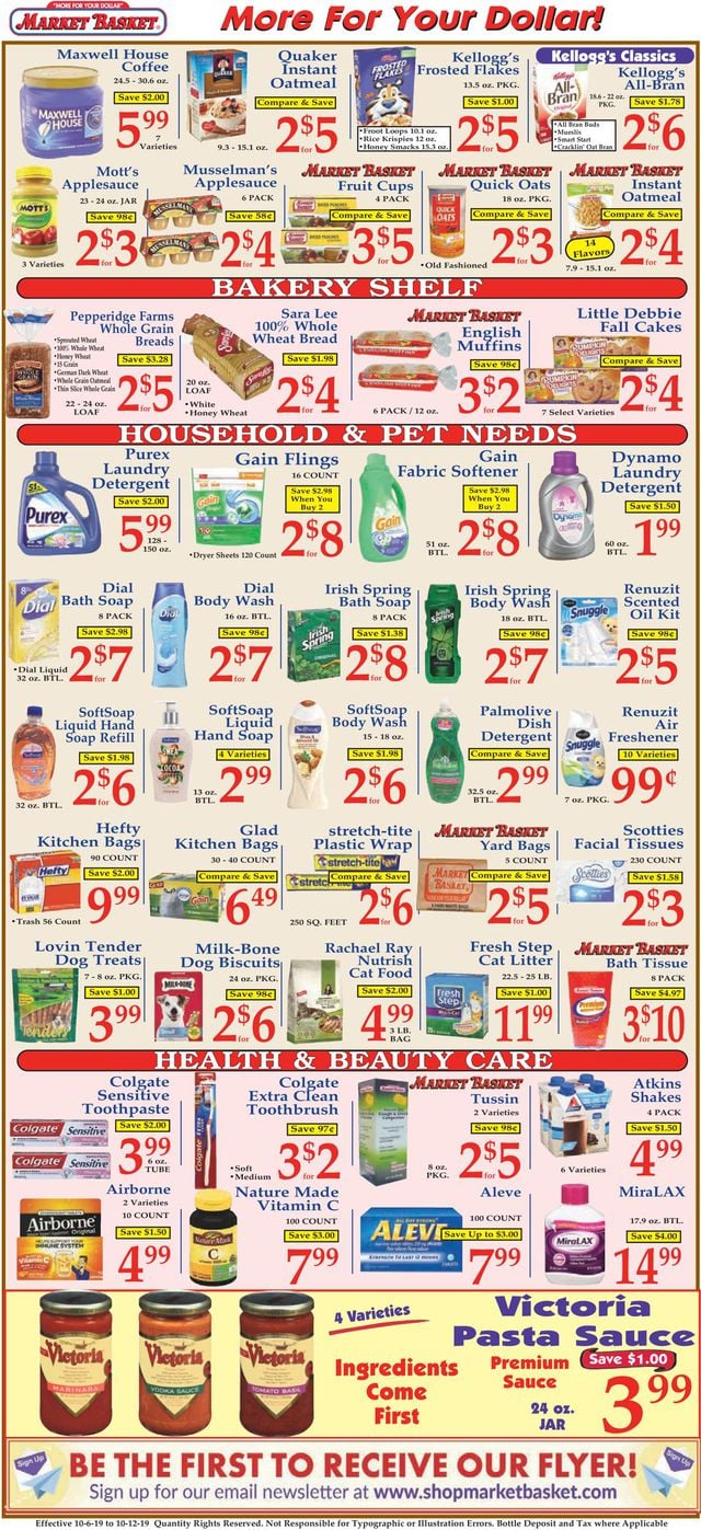 Market Basket Ad from 10/06/2019