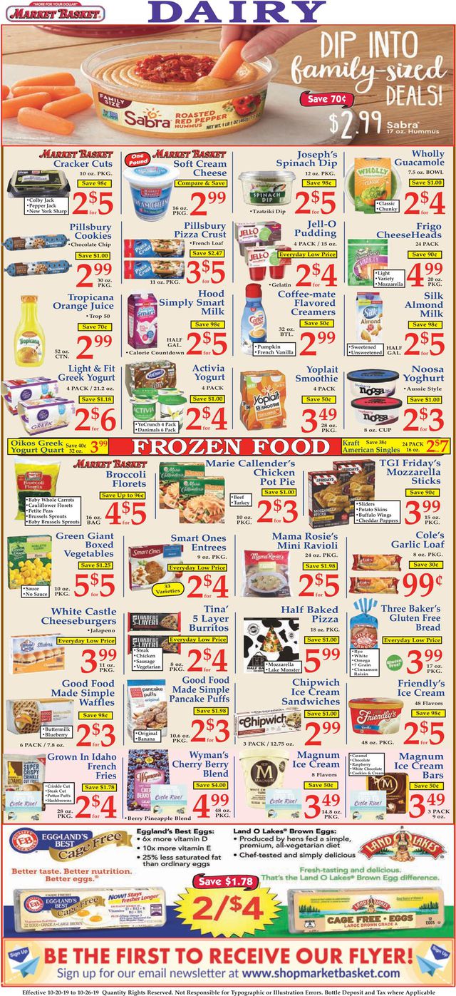 Market Basket Ad from 10/20/2019