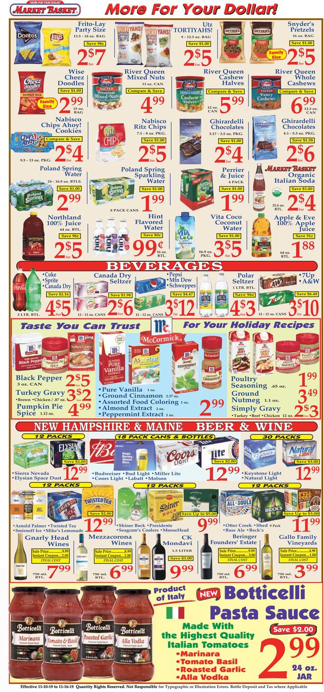 Market Basket Ad from 11/10/2019