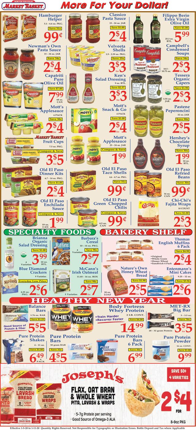 Market Basket Ad from 01/05/2020