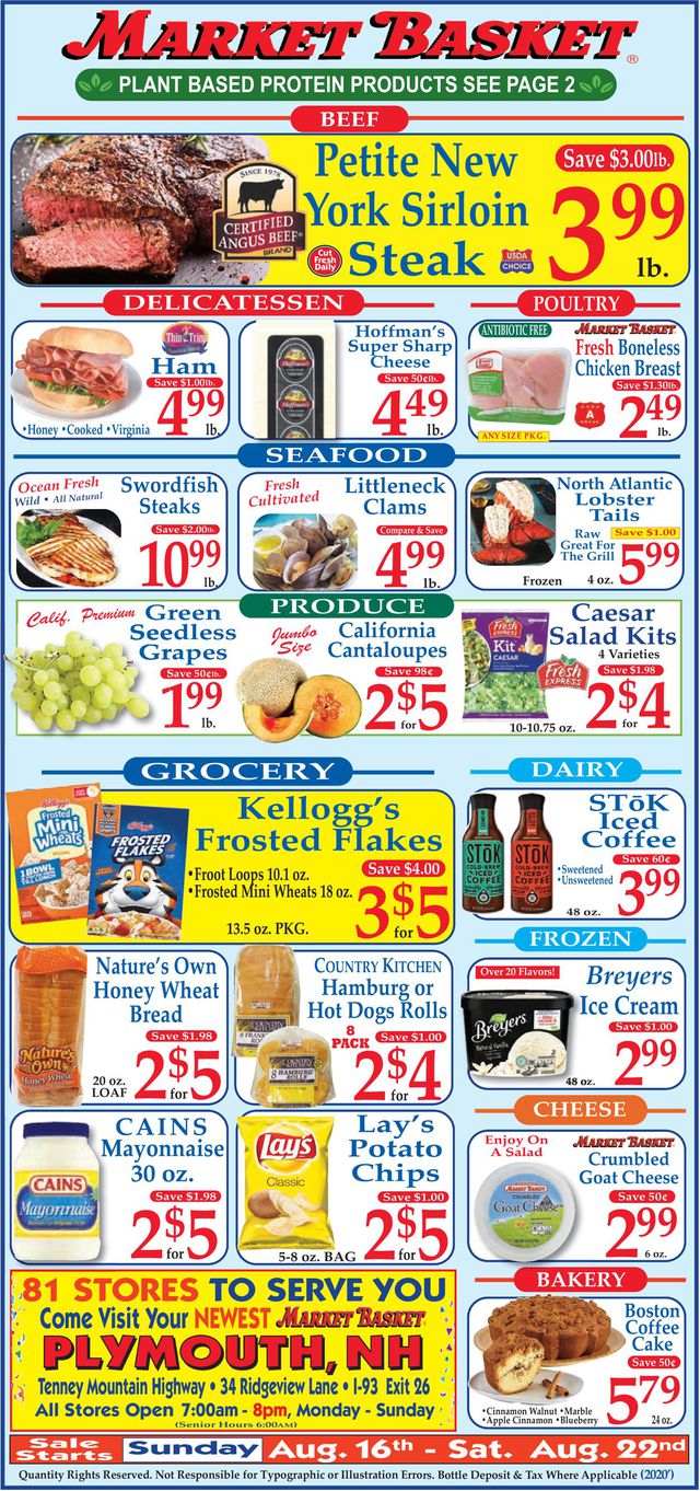 Market Basket Ad from 08/16/2020