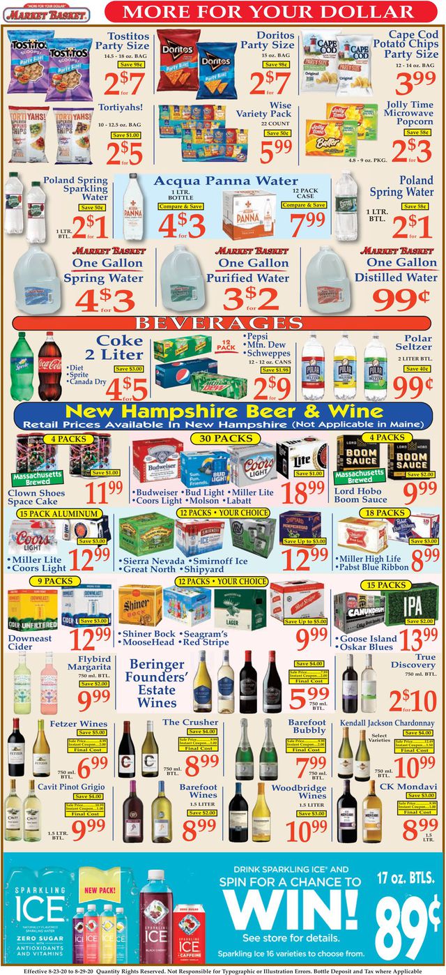 Market Basket Ad from 08/23/2020