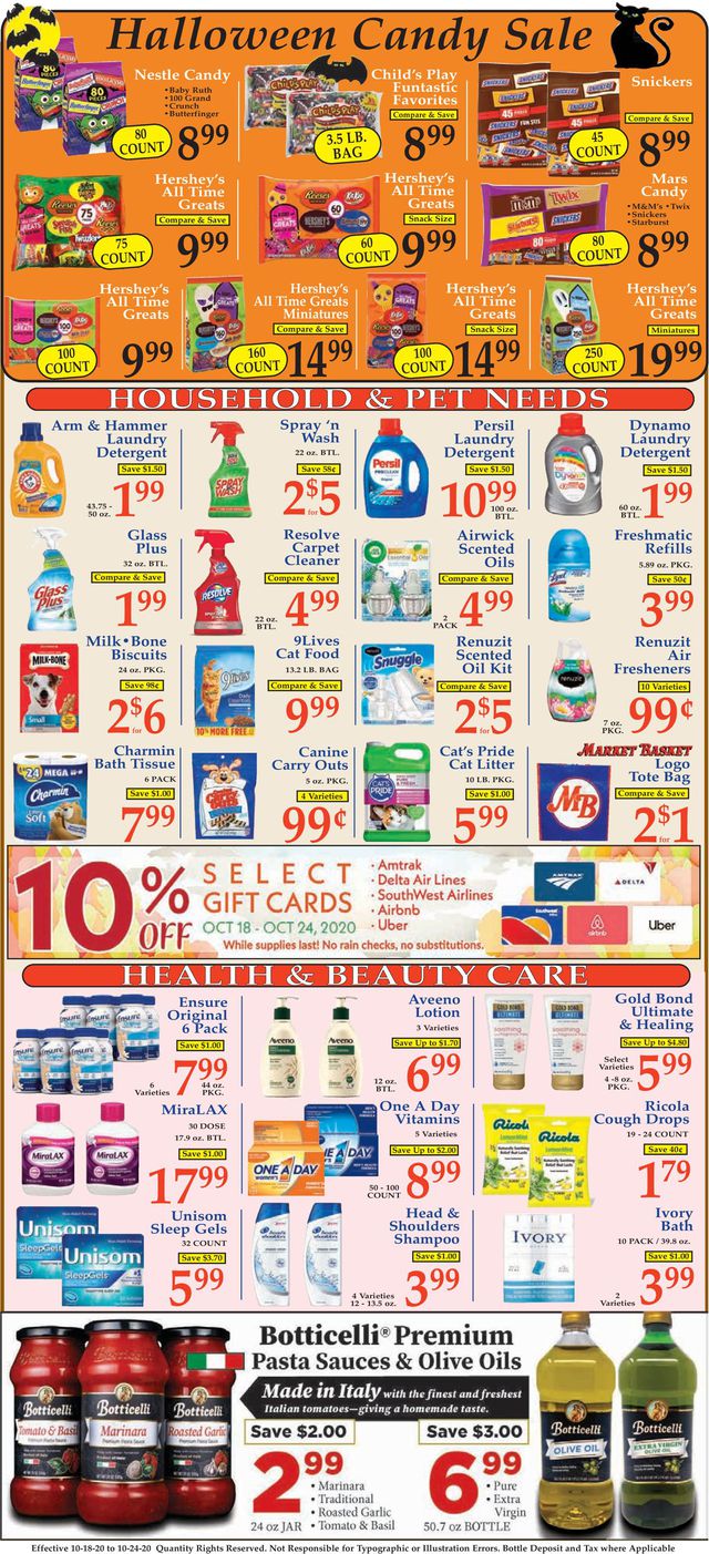 Market Basket Ad from 10/18/2020
