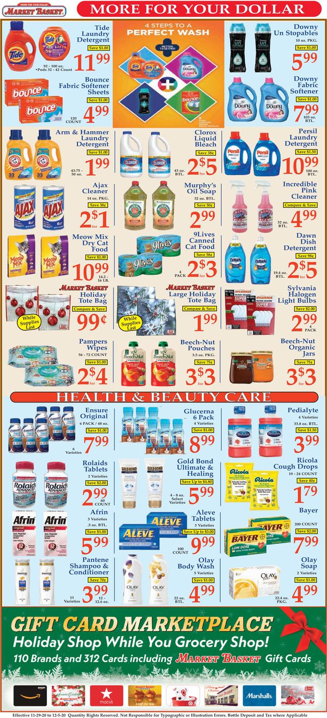 Market Basket Ad from 11/29/2020