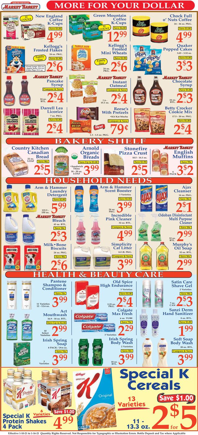 Market Basket Ad from 01/10/2021