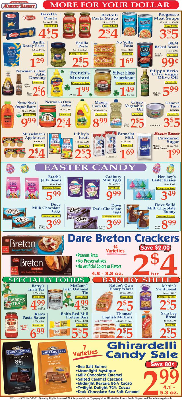 Market Basket Ad from 03/07/2021