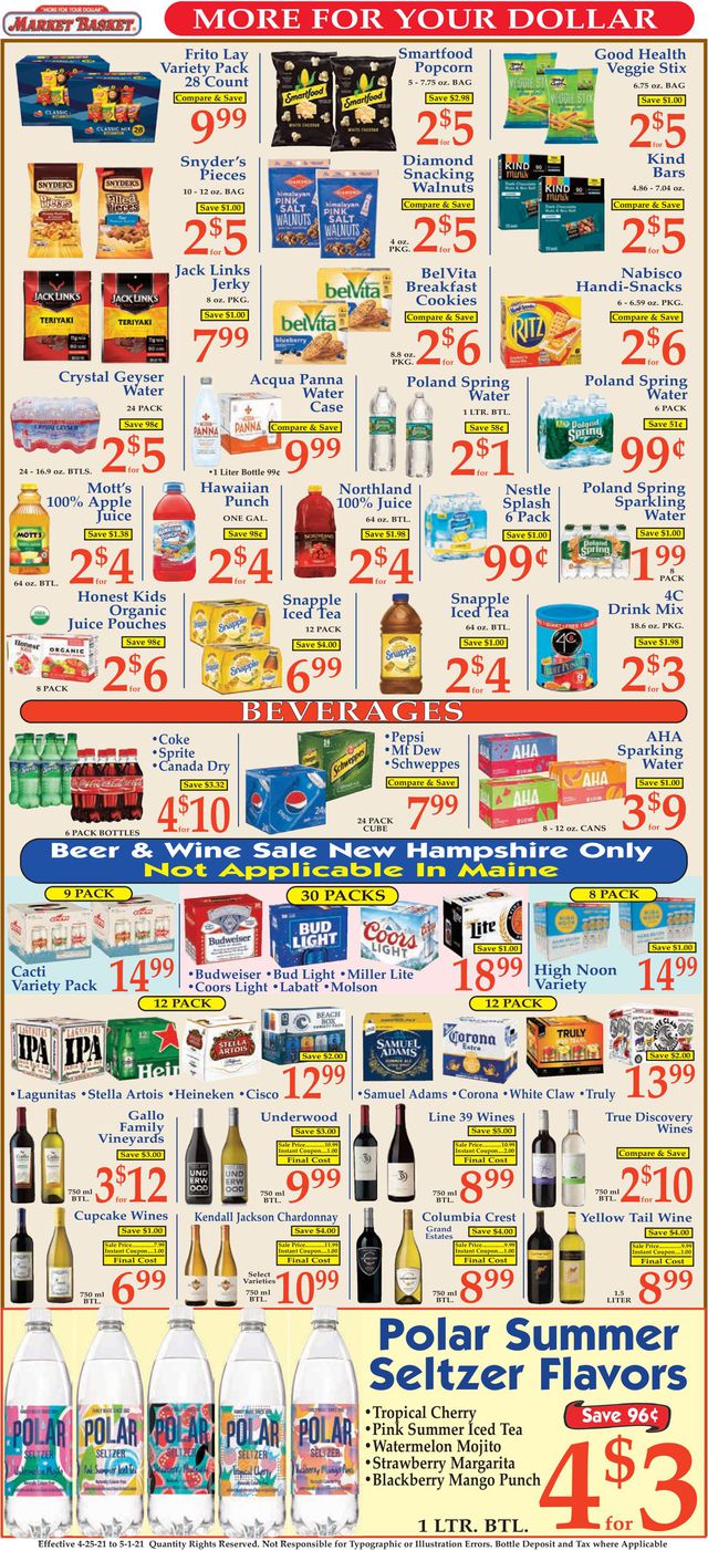 Market Basket Ad from 04/25/2021