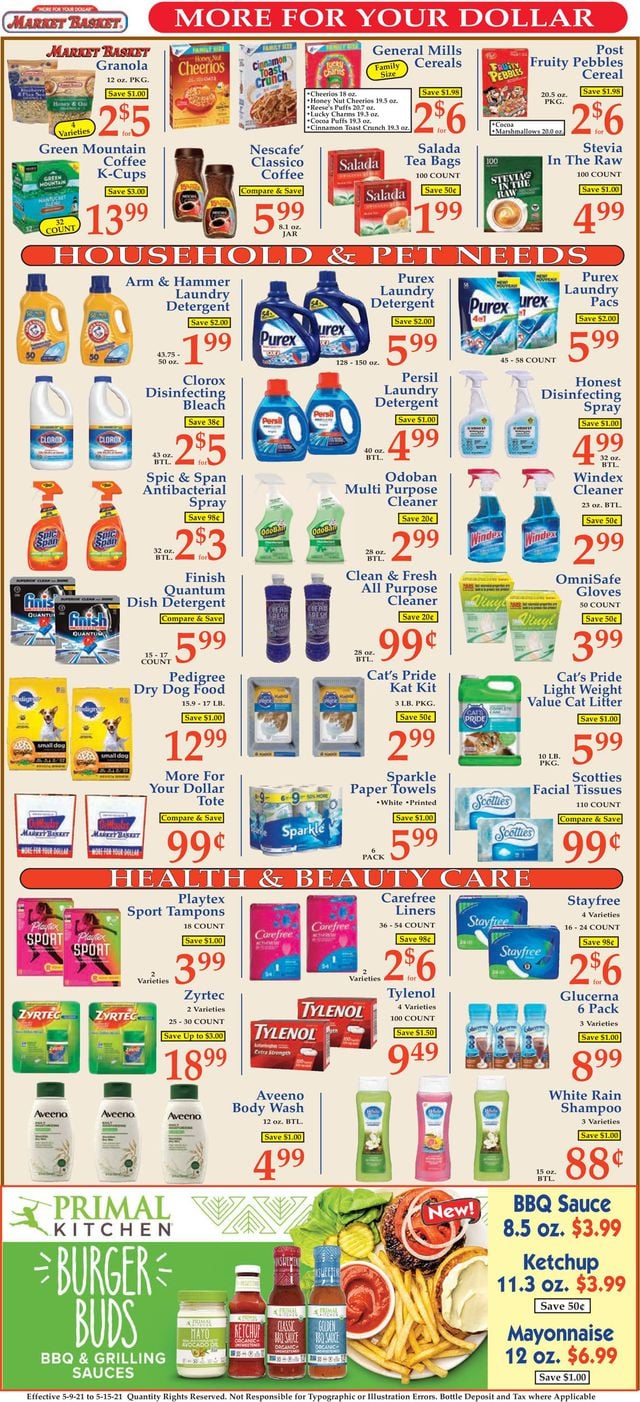 Market Basket Ad from 05/09/2021