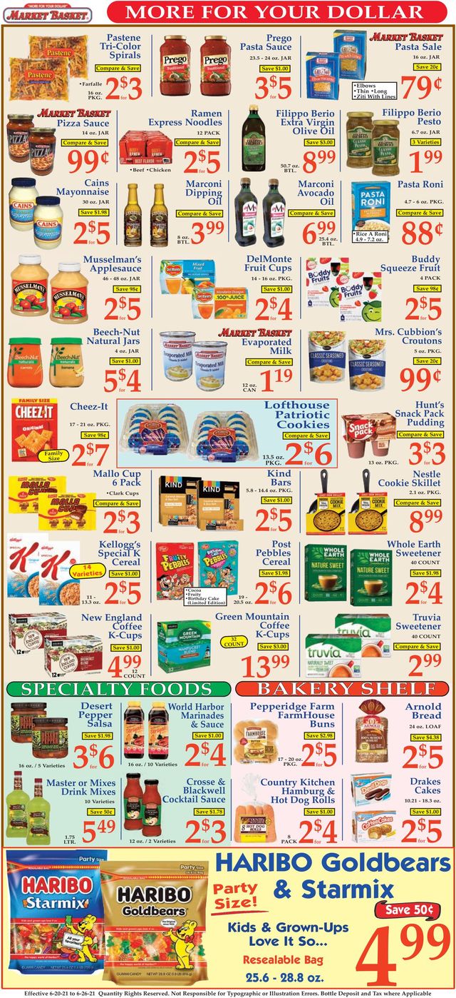 Market Basket Ad from 06/20/2021