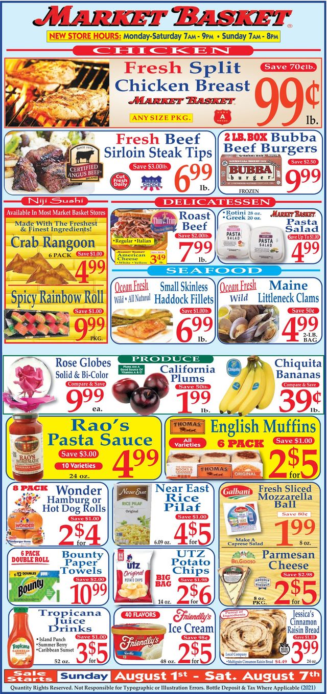 Market Basket Ad from 08/01/2021