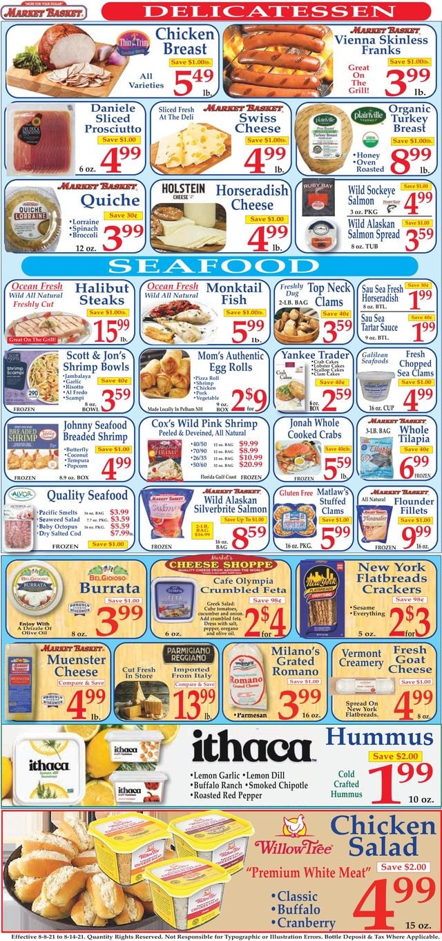 Market Basket Ad from 08/08/2021