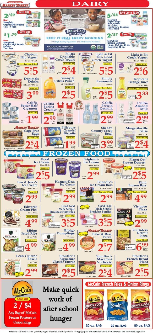 Market Basket Ad from 08/15/2021