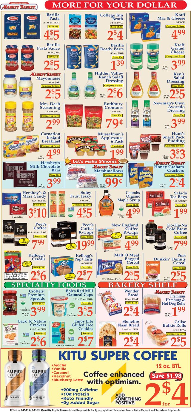 Market Basket Ad from 08/15/2021
