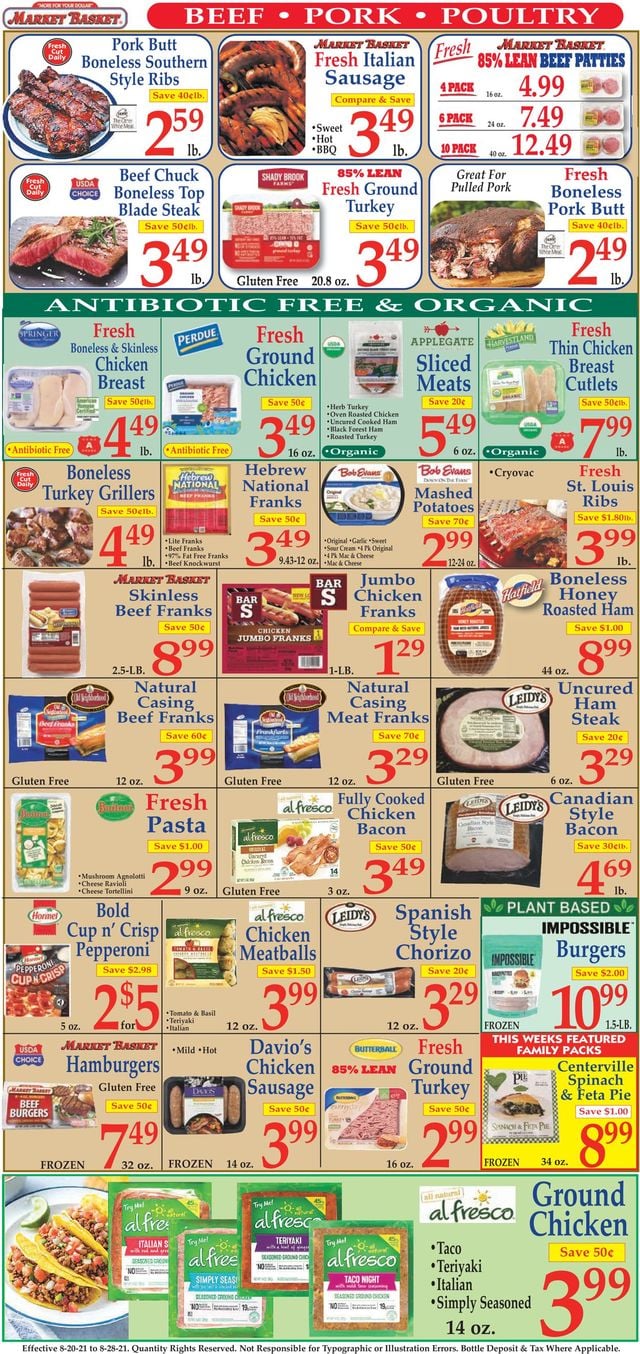 Market Basket Ad from 08/20/2021