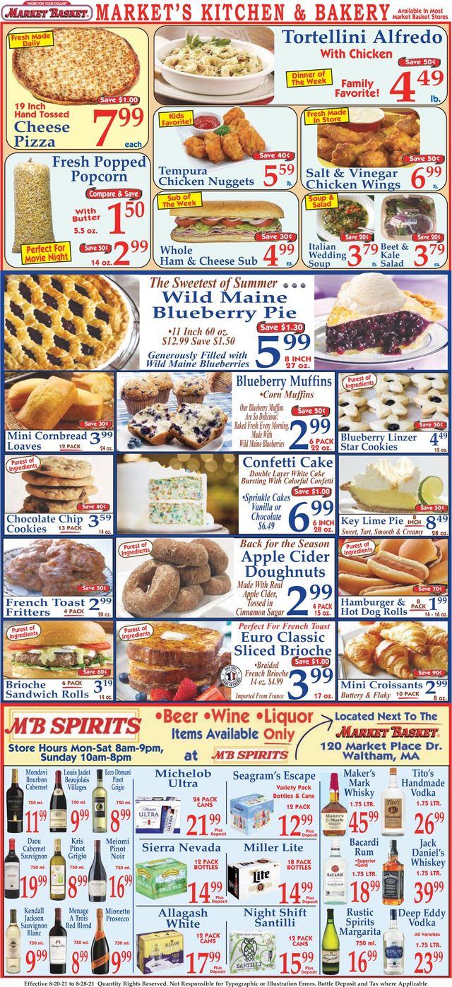 Market Basket Ad from 08/20/2021