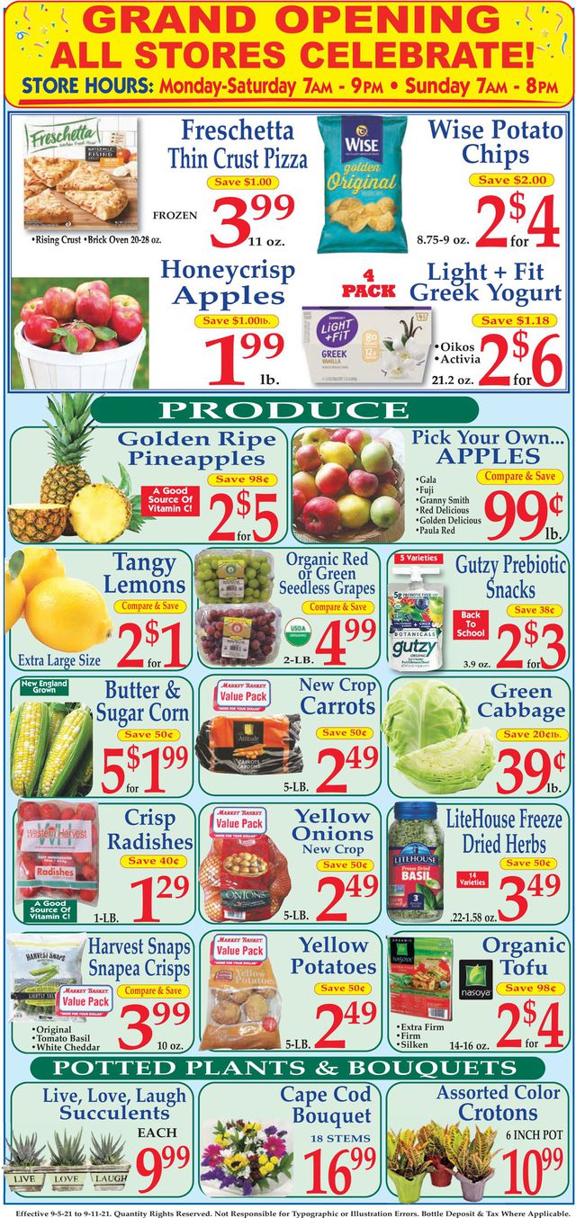 Market Basket Ad from 09/05/2021