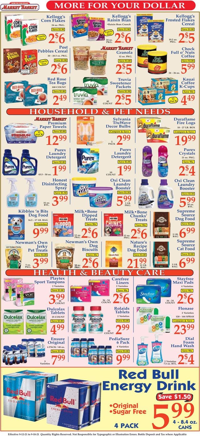 Market Basket Ad from 09/12/2021