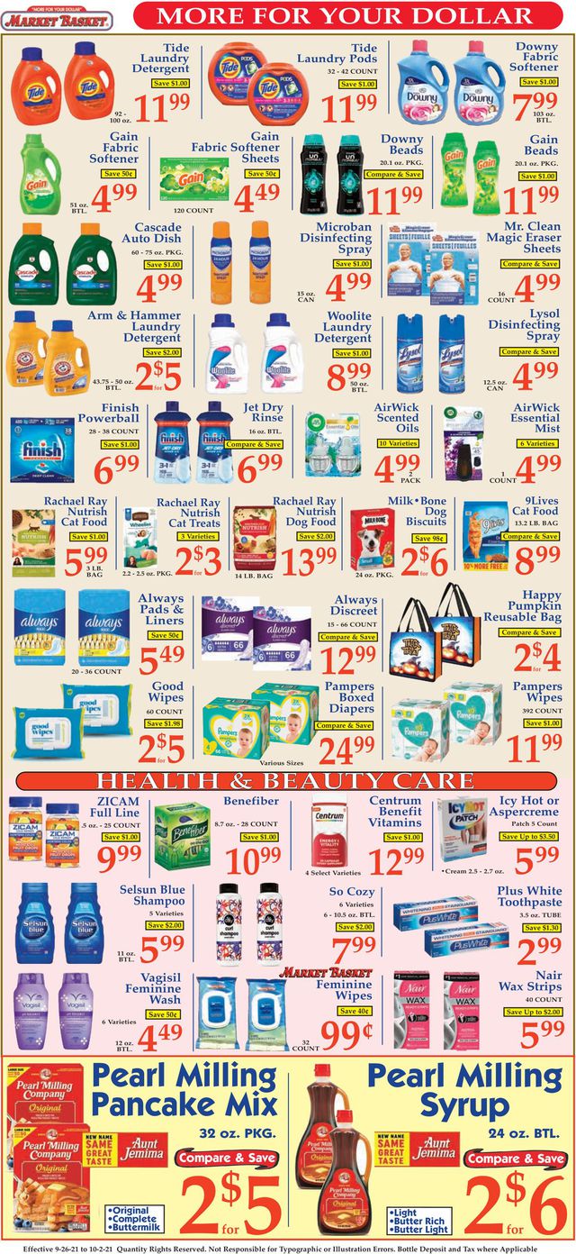 Market Basket Ad from 09/26/2021