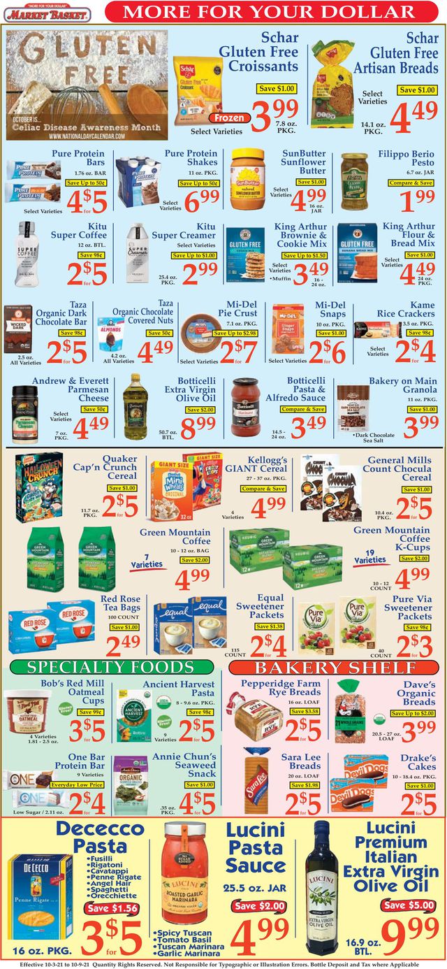 Market Basket Ad from 10/03/2021