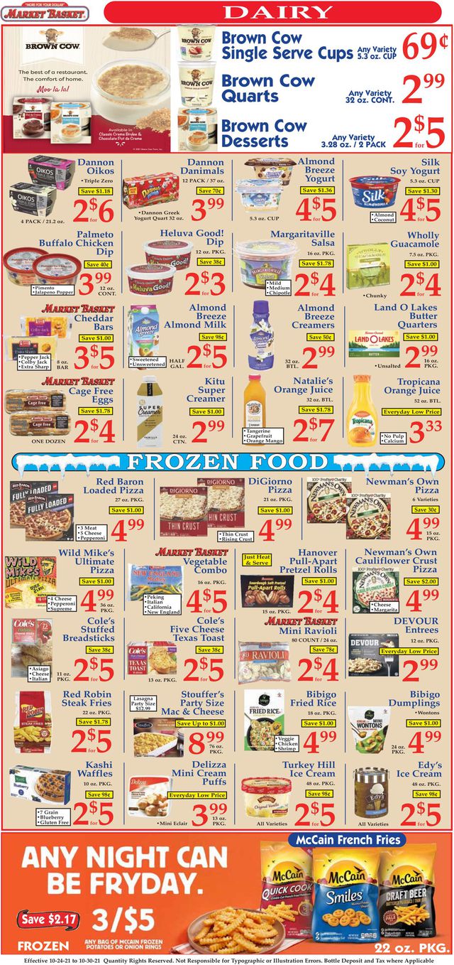 Market Basket Ad from 10/24/2021