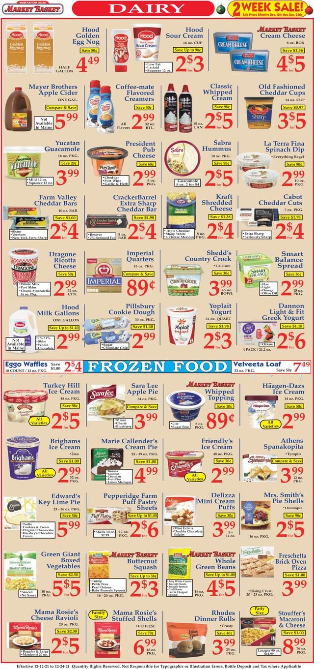 Market Basket Ad from 12/12/2021