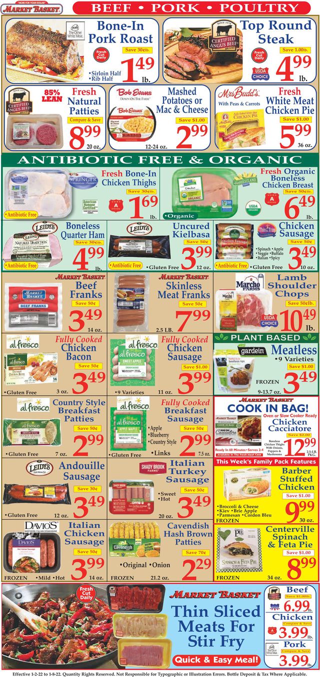 Market Basket Ad from 01/02/2022