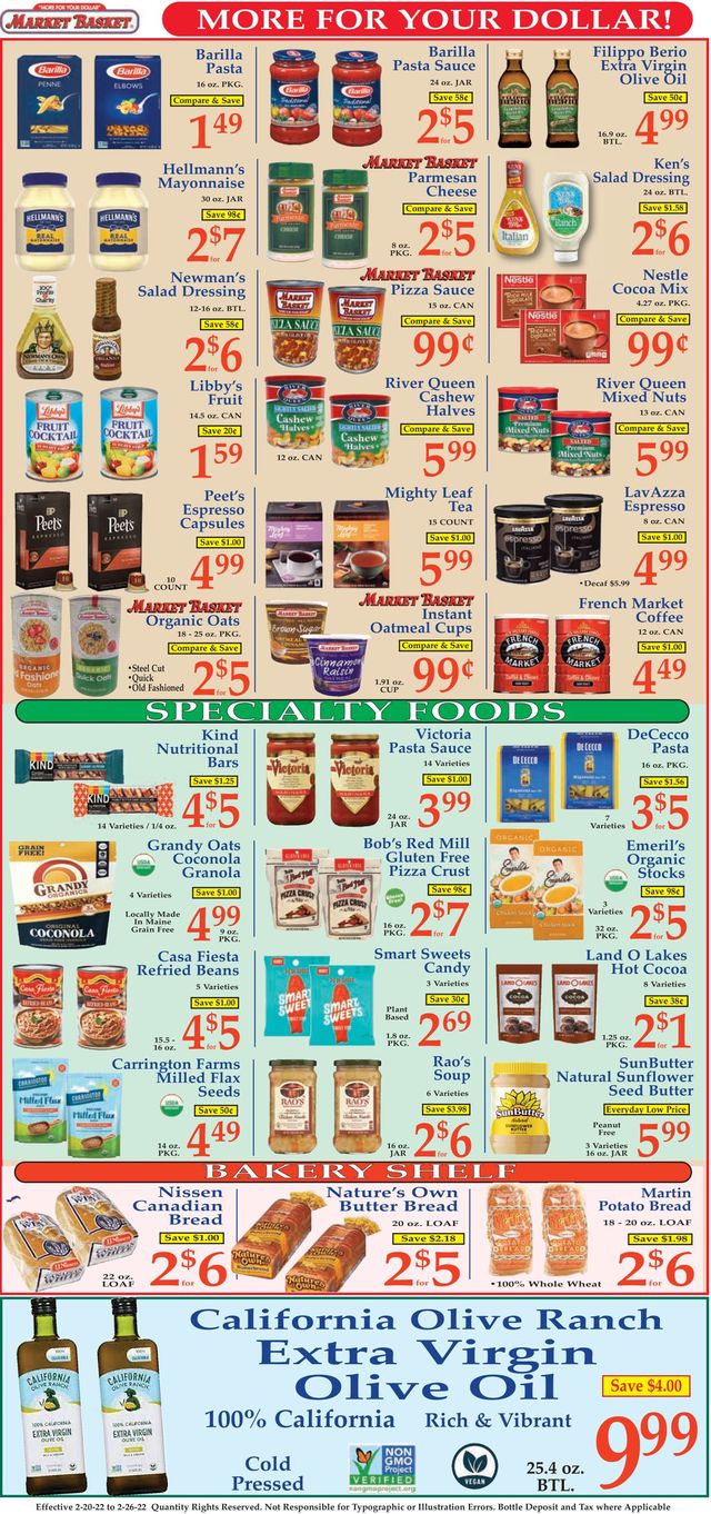 Market Basket Ad from 02/20/2022