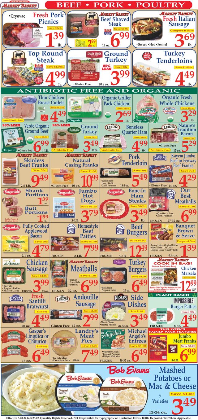 Market Basket Ad from 03/20/2022