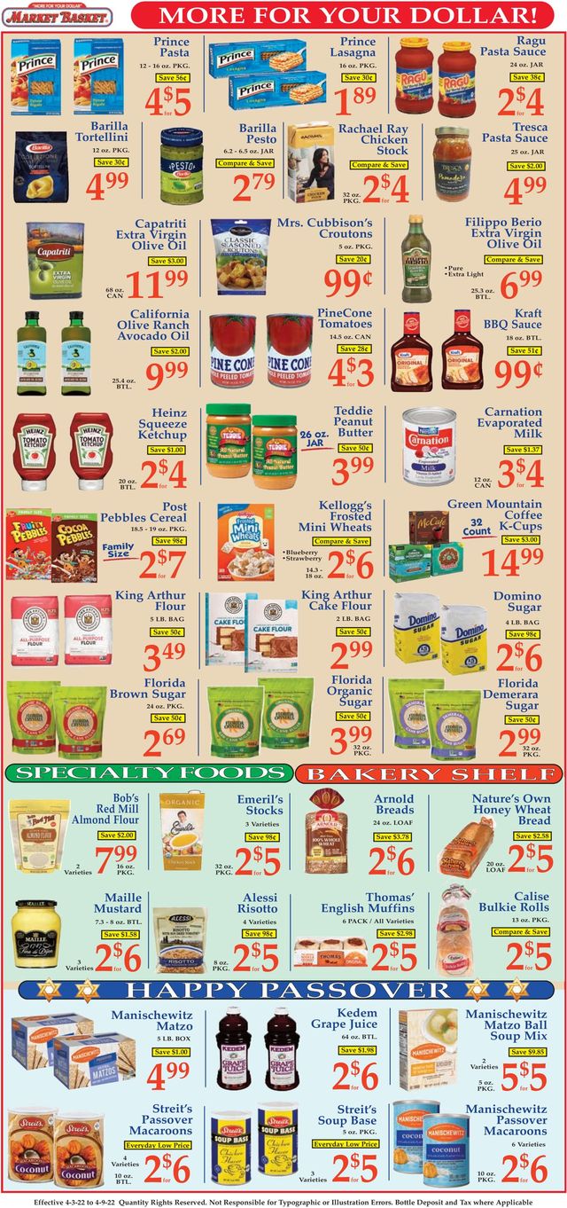 Market Basket Ad from 04/03/2022