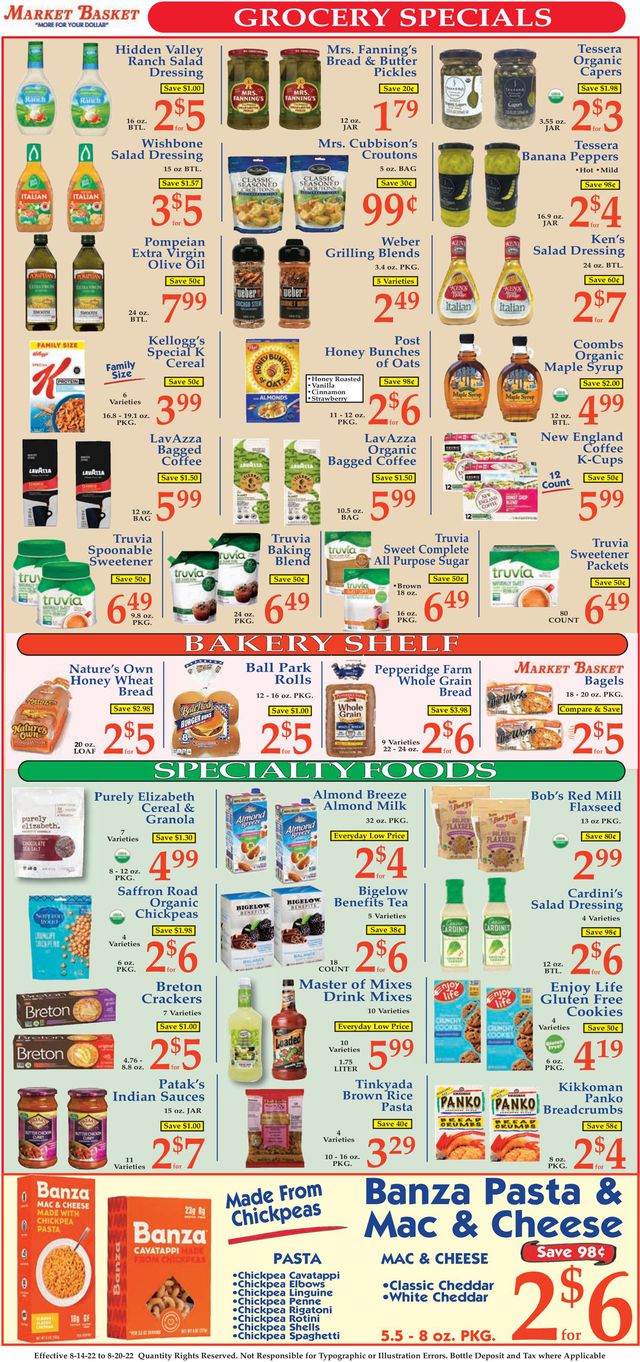 Market Basket Ad from 08/14/2022