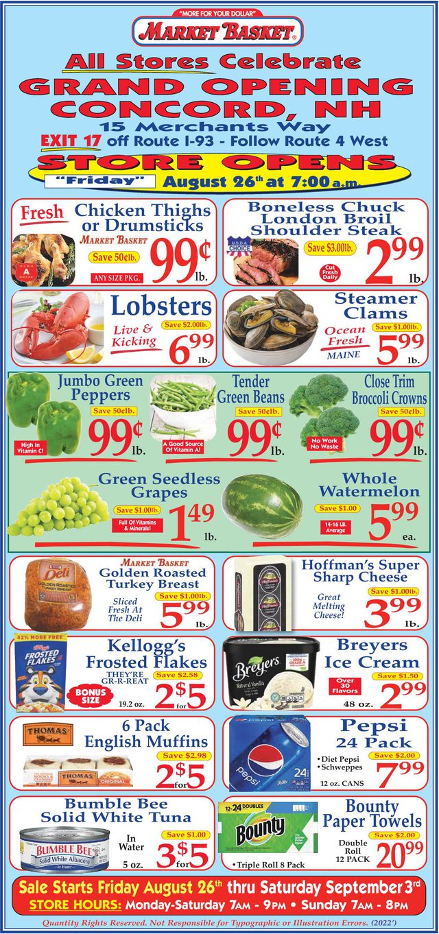 Market Basket Ad from 08/26/2022