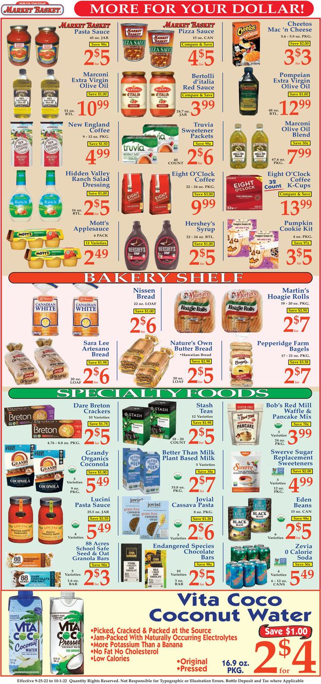 Market Basket Ad from 09/25/2022