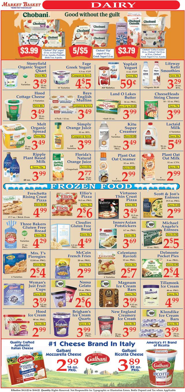 Market Basket Ad from 10/02/2022