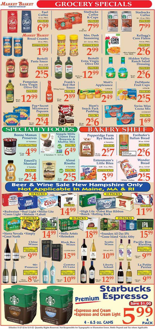 Market Basket Ad from 11/27/2022