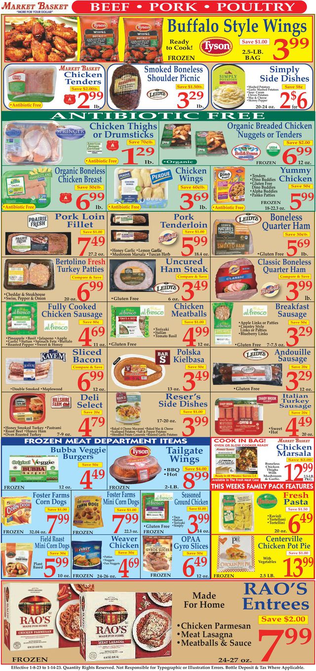 Market Basket Ad from 01/08/2023