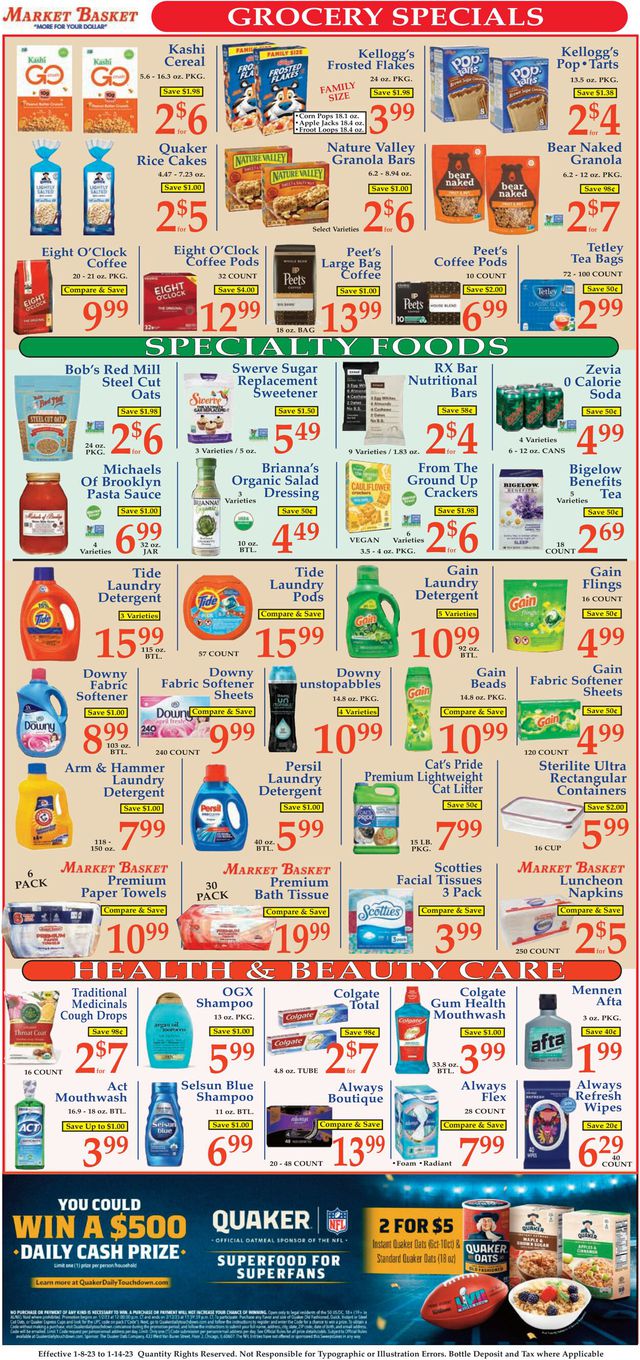Market Basket Ad from 01/08/2023