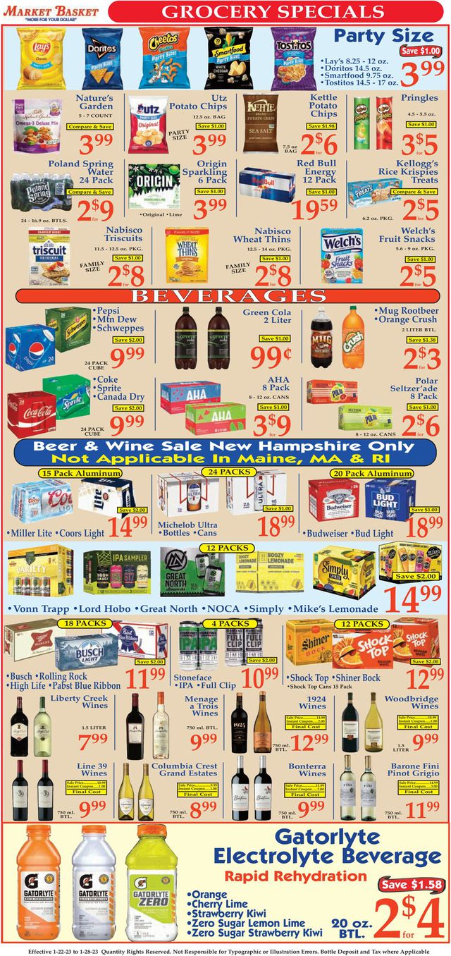 Market Basket Ad from 01/22/2023