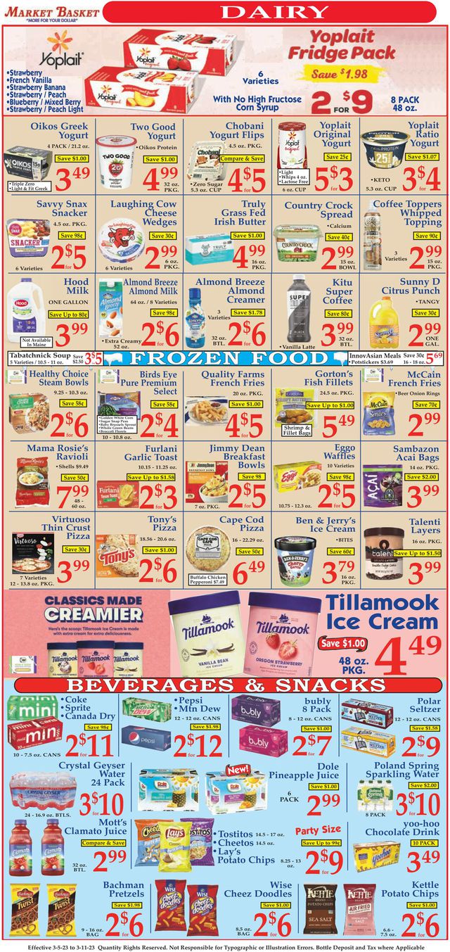 Market Basket Ad from 03/05/2023